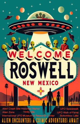 Welcome to Roswell Aliens Poster